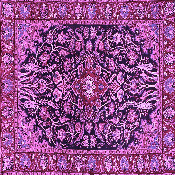 Square Machine Washable Persian Purple Traditional Area Rugs, wshtr4609pur
