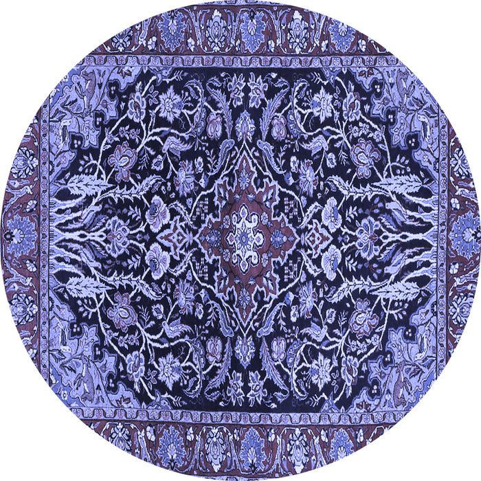 Round Persian Blue Traditional Rug, tr4609blu