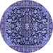 Round Persian Blue Traditional Rug, tr4609blu