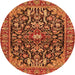 Machine Washable Persian Orange Traditional Area Rugs, wshtr4609org