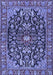 Machine Washable Persian Blue Traditional Rug, wshtr4609blu