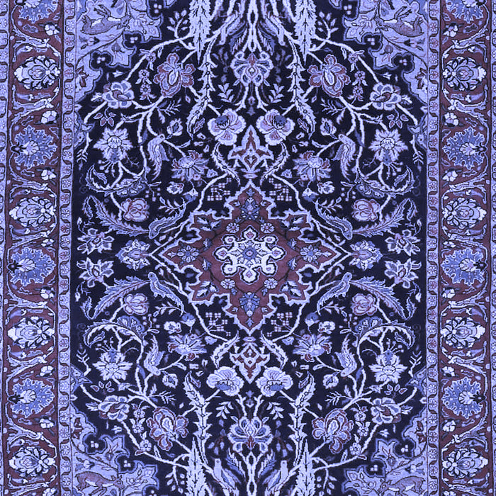 Machine Washable Persian Blue Traditional Rug, wshtr4609blu