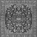 Round Machine Washable Persian Gray Traditional Rug, wshtr4609gry