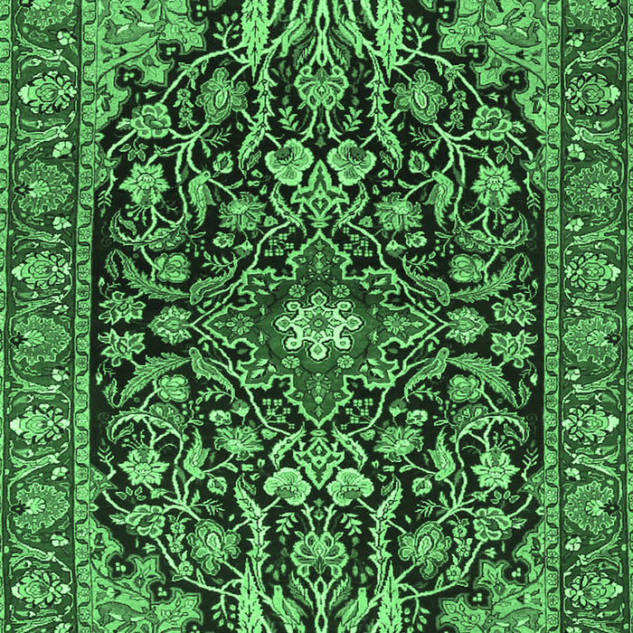 Machine Washable Persian Emerald Green Traditional Area Rugs, wshtr4609emgrn