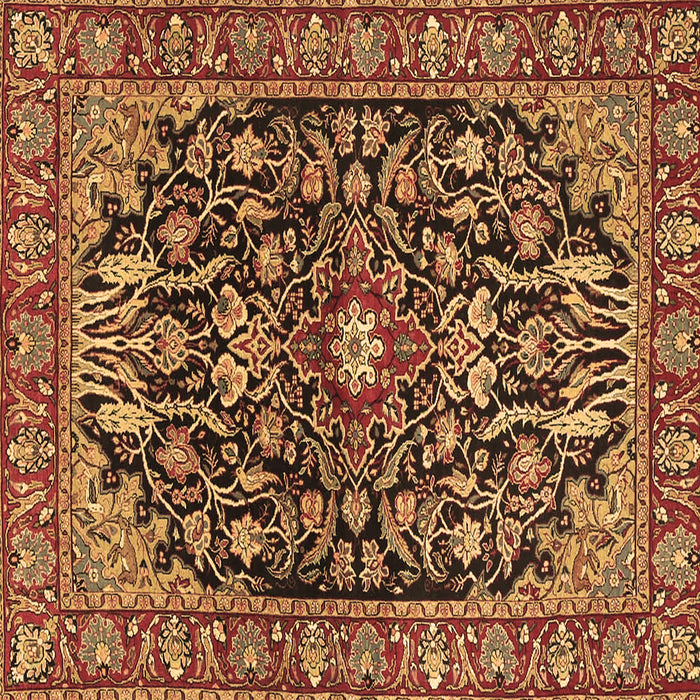 Square Persian Brown Traditional Rug, tr4609brn