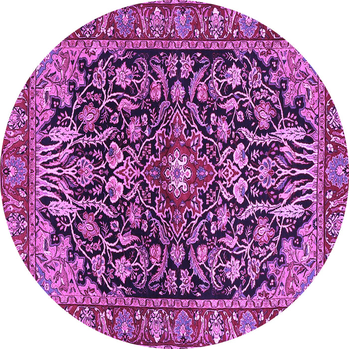Round Persian Purple Traditional Rug, tr4609pur
