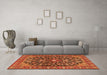 Machine Washable Persian Orange Traditional Area Rugs in a Living Room, wshtr4609org