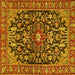 Square Machine Washable Persian Yellow Traditional Rug, wshtr4609yw