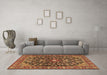 Machine Washable Persian Brown Traditional Rug in a Living Room,, wshtr4609brn