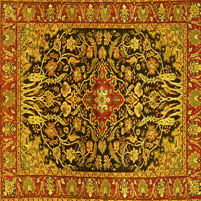Square Persian Yellow Traditional Rug, tr4609yw