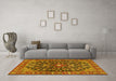 Machine Washable Persian Yellow Traditional Rug in a Living Room, wshtr4609yw