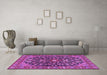 Machine Washable Persian Purple Traditional Area Rugs in a Living Room, wshtr4609pur