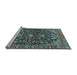 Sideview of Machine Washable Persian Light Blue Traditional Rug, wshtr4609lblu