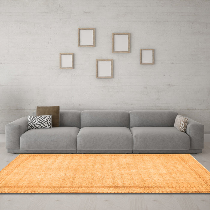 Machine Washable Persian Orange Traditional Area Rugs in a Living Room, wshtr460org