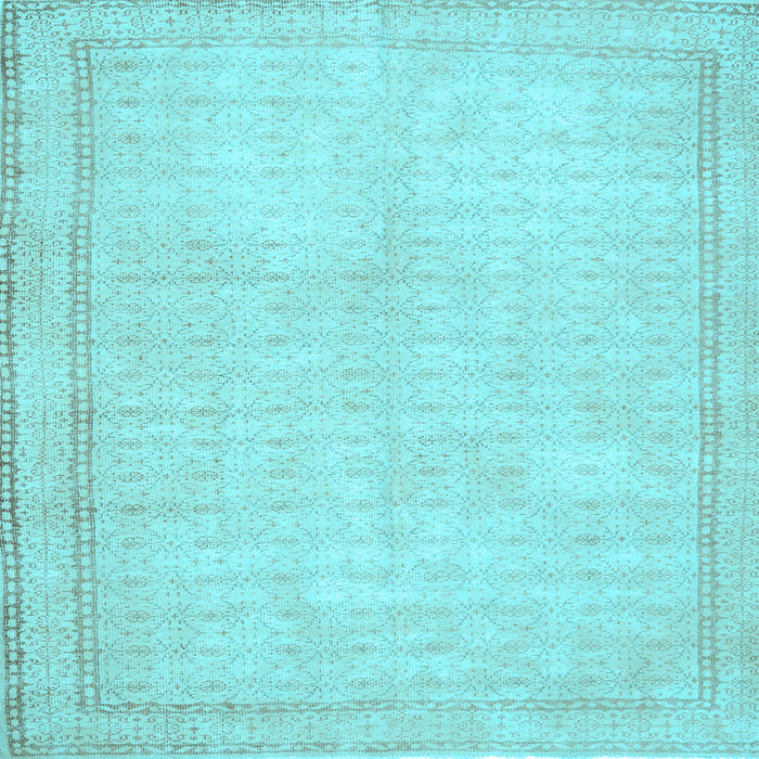 Square Machine Washable Persian Light Blue Traditional Rug, wshtr460lblu