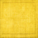 Square Machine Washable Persian Yellow Traditional Rug, wshtr460yw