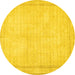 Round Persian Yellow Traditional Rug, tr460yw