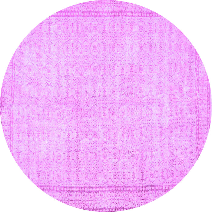 Round Persian Purple Traditional Rug, tr460pur