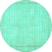 Round Persian Turquoise Traditional Rug, tr460turq