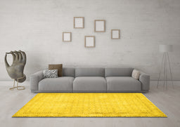 Machine Washable Persian Yellow Traditional Rug in a Living Room, wshtr460yw