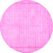 Round Machine Washable Persian Pink Traditional Rug, wshtr460pnk