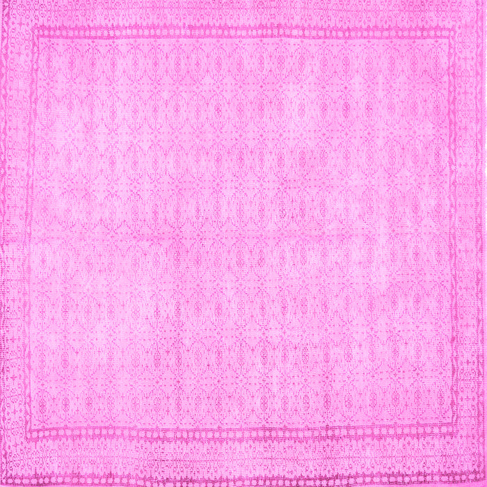 Square Machine Washable Persian Pink Traditional Rug, wshtr460pnk