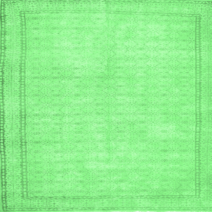 Square Machine Washable Persian Emerald Green Traditional Area Rugs, wshtr460emgrn