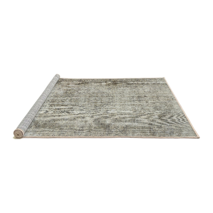 Sideview of Machine Washable Traditional Khaki Green Rug, wshtr461