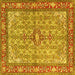 Square Persian Yellow Traditional Rug, tr4610yw