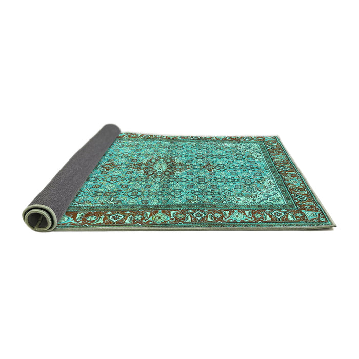 Sideview of Persian Turquoise Traditional Rug, tr4610turq