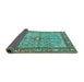 Sideview of Persian Turquoise Traditional Rug, tr4610turq