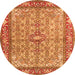 Square Persian Orange Traditional Rug, tr4610org