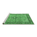 Sideview of Machine Washable Persian Emerald Green Traditional Area Rugs, wshtr4610emgrn