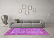 Machine Washable Persian Purple Traditional Area Rugs in a Living Room, wshtr4610pur