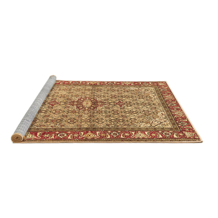 Sideview of Machine Washable Persian Brown Traditional Rug, wshtr4610brn