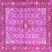 Square Machine Washable Persian Pink Traditional Rug, wshtr4610pnk