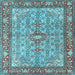 Square Persian Light Blue Traditional Rug, tr4610lblu