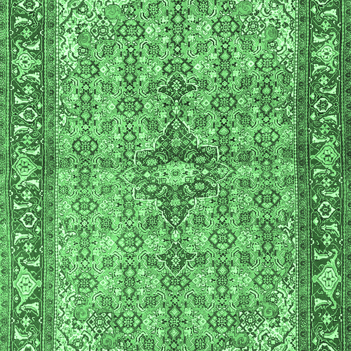 Machine Washable Persian Emerald Green Traditional Area Rugs, wshtr4610emgrn