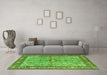 Machine Washable Persian Green Traditional Area Rugs in a Living Room,, wshtr4610grn