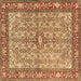 Square Machine Washable Persian Brown Traditional Rug, wshtr4610brn