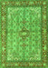 Serging Thickness of Machine Washable Persian Green Traditional Area Rugs, wshtr4610grn