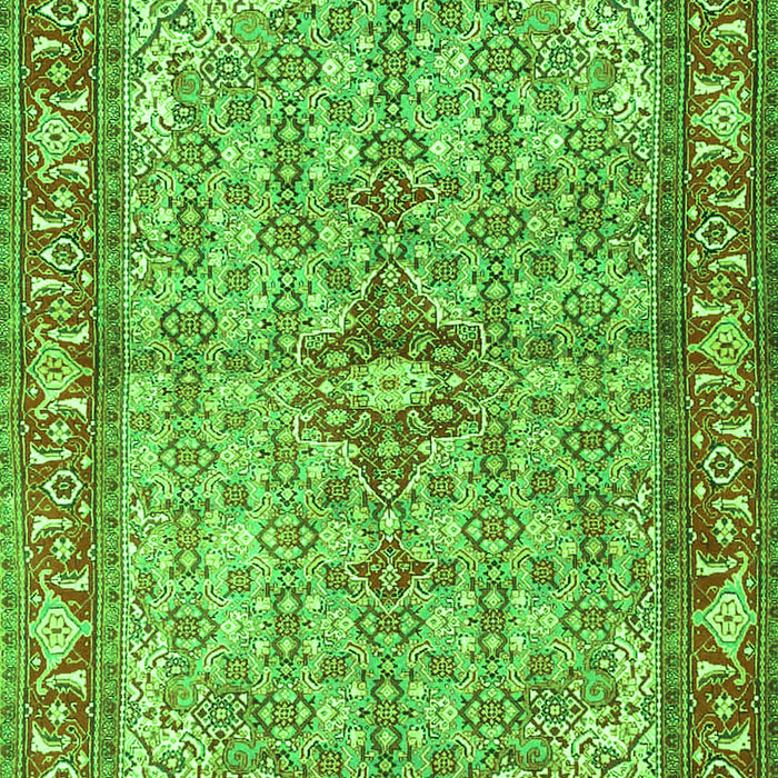 Serging Thickness of Machine Washable Persian Green Traditional Area Rugs, wshtr4610grn