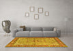 Machine Washable Persian Yellow Traditional Rug in a Living Room, wshtr4610yw