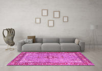 Machine Washable Persian Pink Traditional Rug, wshtr4610pnk