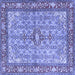 Square Persian Blue Traditional Rug, tr4610blu