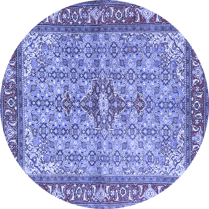 Round Persian Blue Traditional Rug, tr4610blu