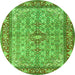 Machine Washable Persian Green Traditional Area Rugs, wshtr4610grn