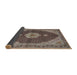 Sideview of Traditional Light French Beige Brown Medallion Rug, tr4611