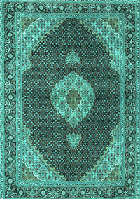 Medallion Turquoise Traditional Rug, tr4611turq