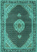 Medallion Turquoise Traditional Rug, tr4611turq